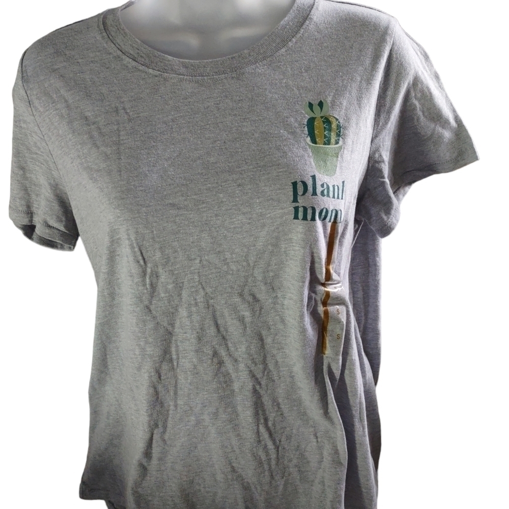 Doe Plant Mom Graphic T Shirt Women's Gray Small